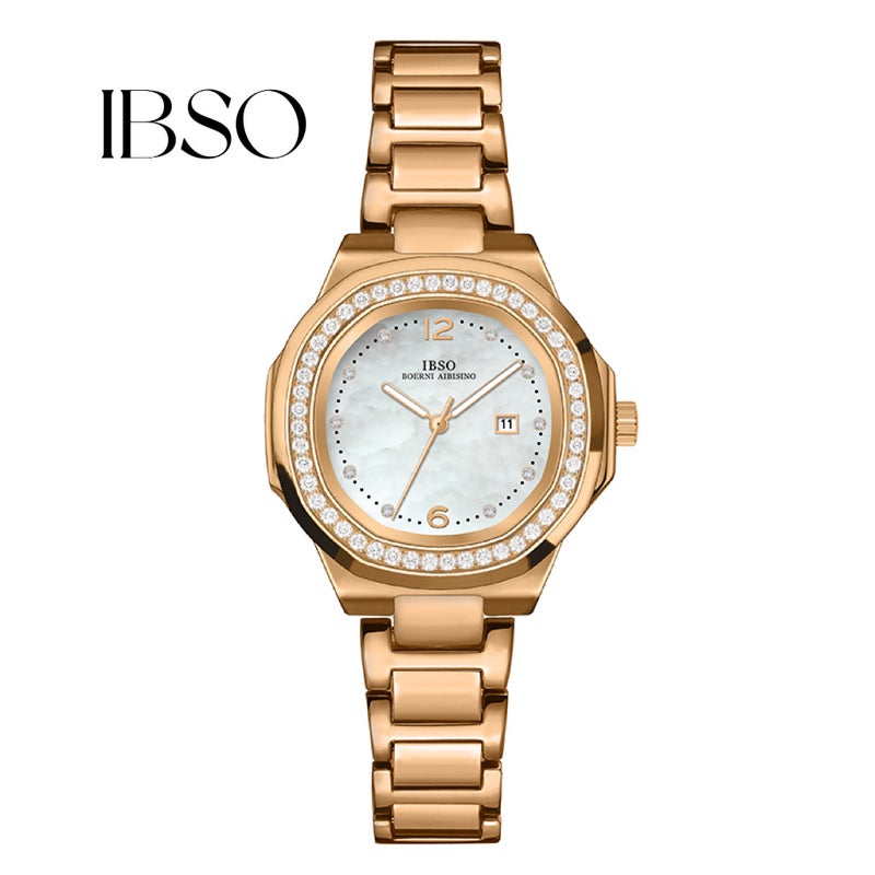 Ibso Aibisino New Square Large Dial Steel Strap Women'S Strap Calendar Shell Diamond Factory - Image 4